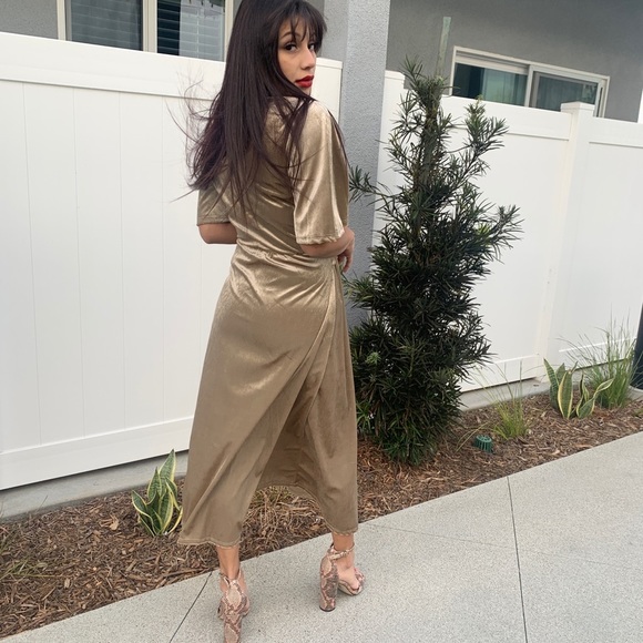 V neck velvet dress - Picture 4 of 5